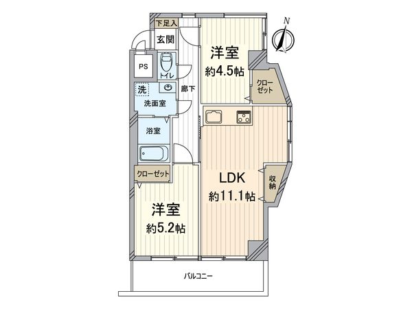 エスリード福島 間取図(平面図)