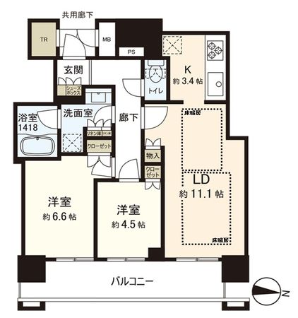 ブランズタワー梅田North 間取図(平面図)