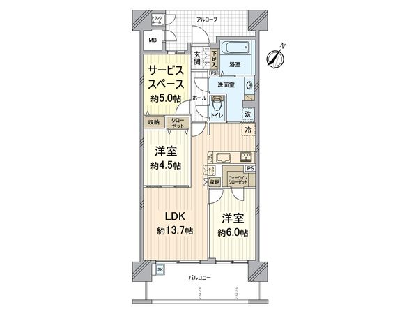 キングス夢咲シティひかりの街 B棟フレッシュコート 間取図(平面図) キングス夢咲シティひかりの街 B棟フレッシュコート 間取図(平面図)