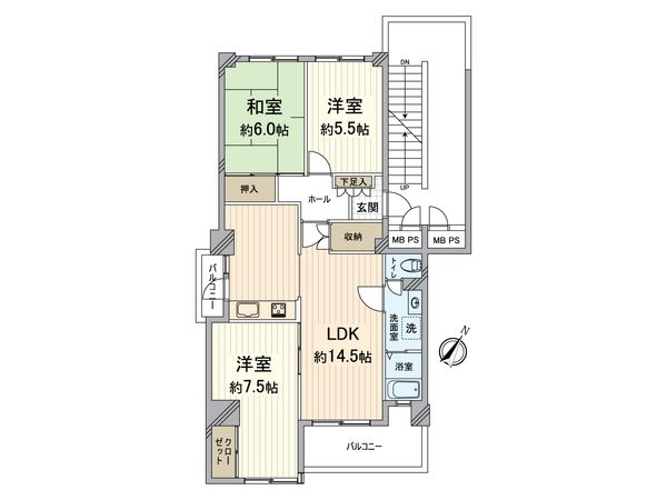 佃第2コーポ 4号棟 間取図(平面図) 佃第2コーポ 4号棟 間取図(平面図)