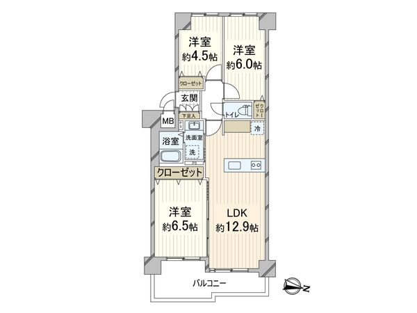 シティハイツこの花 間取図(平面図)