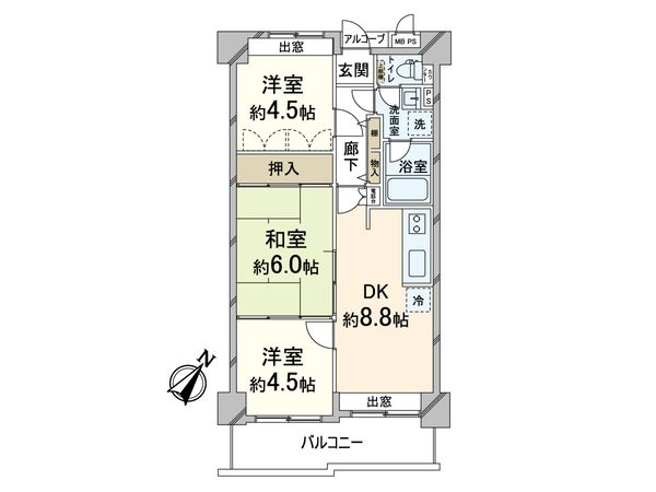 グリーンロード公園ヴィラ 間取図(平面図) グリーンロード公園ヴィラ 間取図(平面図)