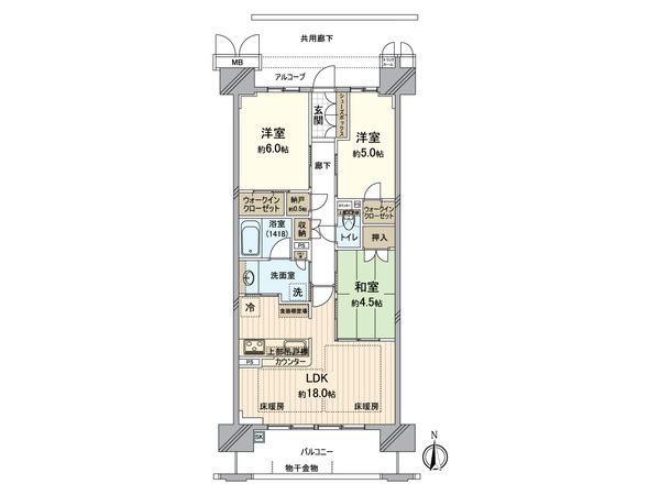 リバーガーデン福島木漏れ日の丘 CDEF棟 間取図(平面図) リバーガーデン福島木漏れ日の丘 CDEF棟 間取図(平面図)