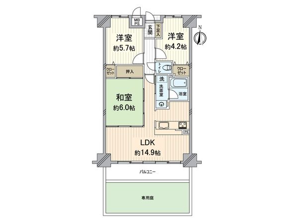 キングマンション福島3 間取図(平面図) キングマンション福島3 間取図(平面図)