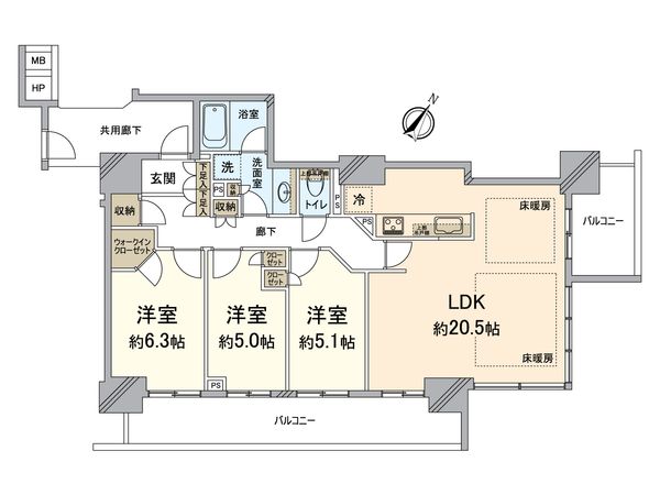 シティタワー大阪福島 間取図(平面図) シティタワー大阪福島 間取図(平面図)