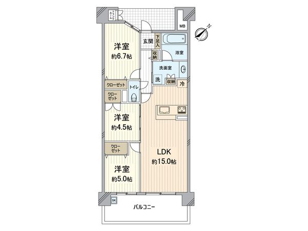 キングス夢咲シティひかりの街 B棟フレッシュコート 間取図(平面図) キングス夢咲シティひかりの街 B棟フレッシュコート 間取図(平面図)