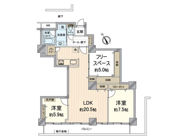 キングマンション堂島川 間取図(平面図)