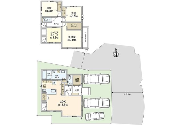 松原市高見の里3丁目 新築戸建 間取図(平面図)