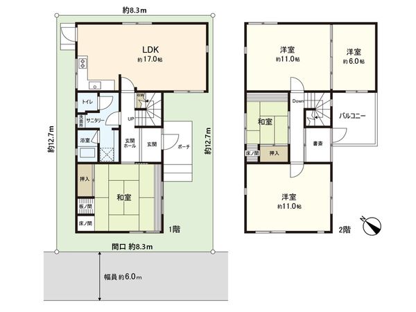 大阪市港区磯路3丁目 間取図(平面図) 大阪市港区磯路3丁目 間取図(平面図)