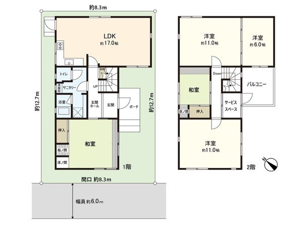 大阪市港区磯路3丁目 間取図(平面図) 大阪市港区磯路3丁目 間取図(平面図)