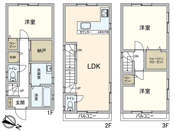 大阪市港区田中1丁目 間取図(平面図)