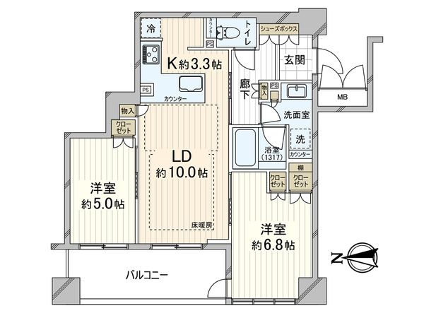 ブランズタワー大阪備後町 間取図(平面図)
