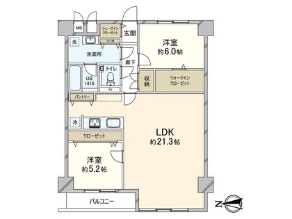 フドウ京町堀ハイツ 間取図(平面図)