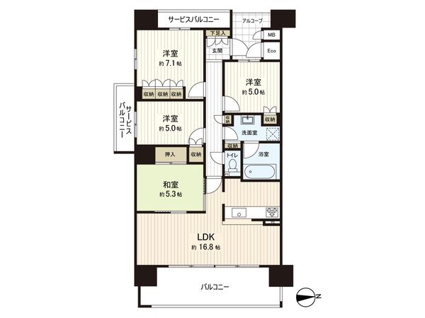 阿波座ライズタワーズマーク20 間取図(平面図) 阿波座ライズタワーズマーク20 間取図(平面図)