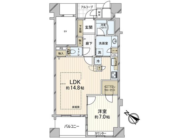 アーバンライフフォルムズ江戸堀 間取図(平面図) 間取図(平面図)