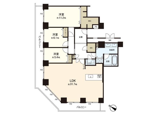 オークプリオタワー 間取図(平面図) オークプリオタワー 間取図(平面図)
