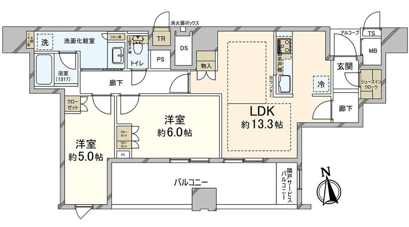 プラウドタワー北浜 間取図(平面図) プラウドタワー北浜 間取図(平面図)