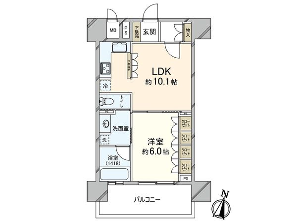 リーガル四ツ橋立売堀Ⅱ 間取図(平面図)