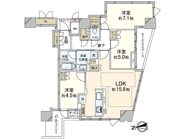 プラウドタワー北浜 間取図(平面図) プラウドタワー北浜 間取図(平面図)