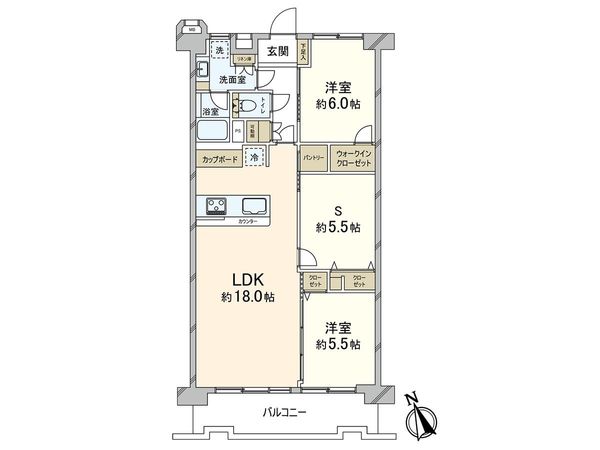 藤和南堀江コープ 間取図(平面図) 間取図(平面図)