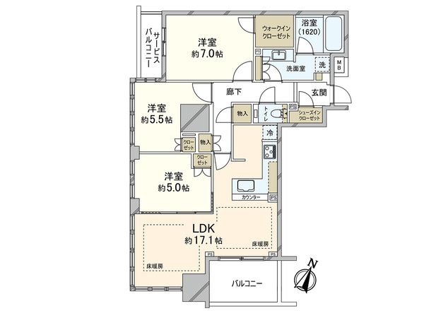 クラッシィタワー靱公園 間取図(平面図) 間取図(平面図)