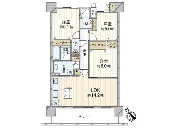 リバーガーデンみなと通り 間取図(平面図) 間取図(平面図)