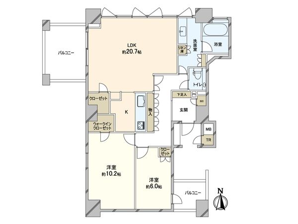 サンメゾン北浜ラヴィッサ 間取図(平面図)