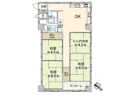 天保山第4コーポ 間取図(平面図)