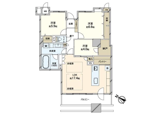 キングスクエアランドレックスC棟 間取図(平面図)