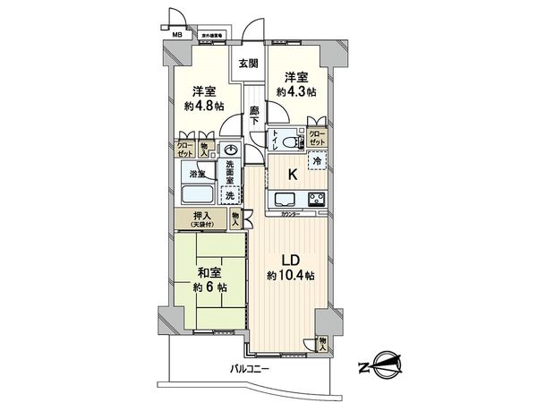 ディオ・フェルティ本町西 間取図(平面図) ディオ・フェルティ本町西 間取図(平面図)