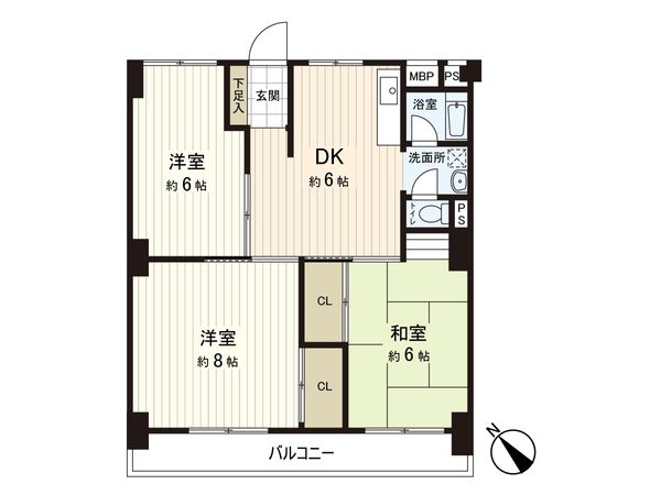 南朝潮コーポ1号棟 間取図(平面図)