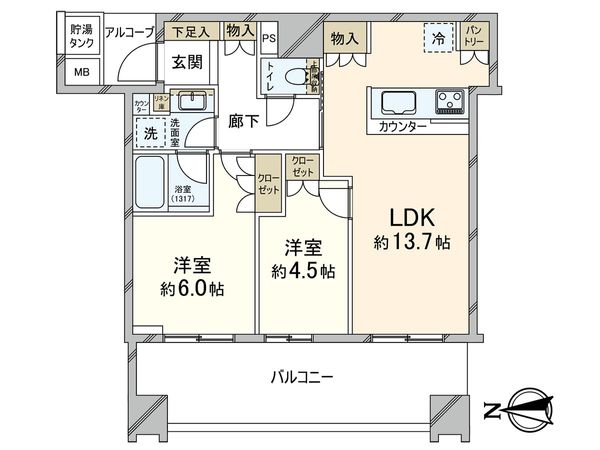 パークタワー北浜 間取図(平面図) パークタワー北浜 間取図(平面図)