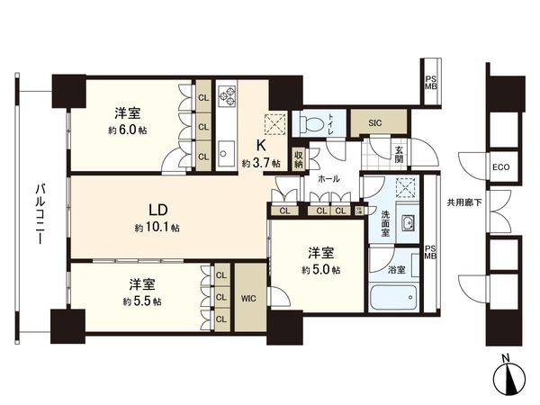 阿波座ライズタワーズフラッグ46 間取図(平面図) 阿波座ライズタワーズフラッグ46 間取図(平面図)