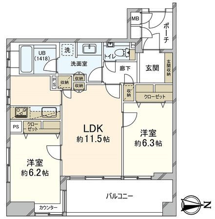 ヴァンデュール・アッシュ南船場 間取図(平面図) ヴァンデュール・アッシュ南船場 間取図(平面図)