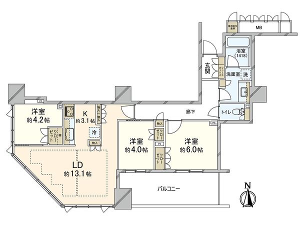 ブランズタワー大阪本町 間取図(平面図) ブランズタワー大阪本町 間取図(平面図)