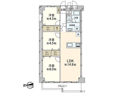 天保山第5コーポ 2号棟 間取図(平面図)