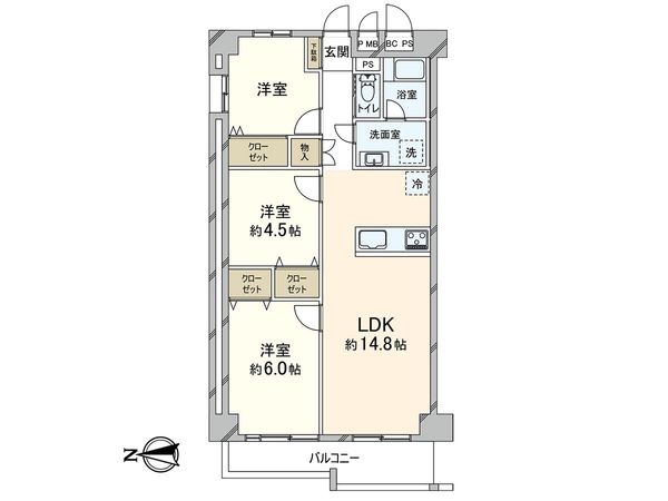 天保山第5コーポ 2号棟 間取図(平面図)