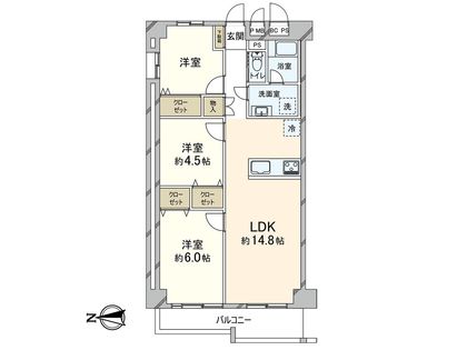 天保山第5コーポ 2号棟 間取図(平面図)