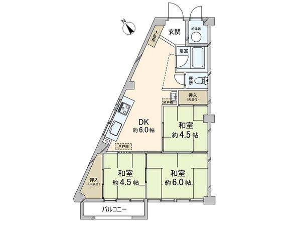 弁天コーポ 間取図(平面図) 間取図(平面図)