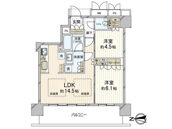 ブランズタワー御堂筋本町 間取図(平面図)