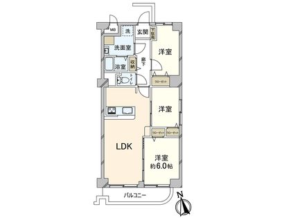 西長堀ハイデンス 間取図(平面図)