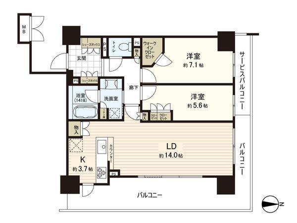 ブランズタワー御堂筋本町 間取図(平面図) ブランズタワー御堂筋本町 間取図(平面図)