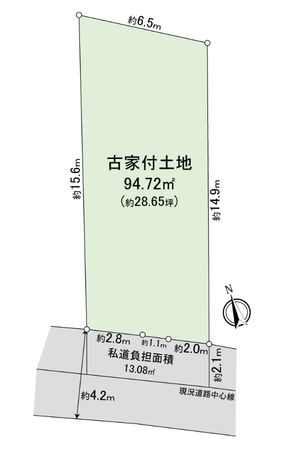 尼崎市次屋1丁目 古家付土地 区画図 尼崎市次屋1丁目 古家付土地 区画図
