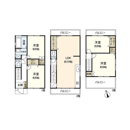 西向島町 戸建 間取図(平面図)