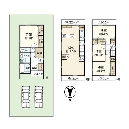 西難波町6丁目 戸建 間取図(平面図)