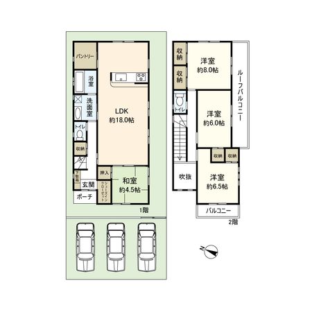 戸ノ内町3丁目 戸建 間取図(平面図) 戸ノ内町3丁目 戸建 間取図(平面図)