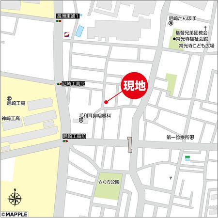 尼崎市長洲東通一丁目 新築戸建 地図 地図