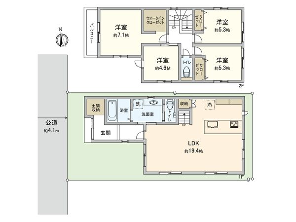 尼崎市長洲東通一丁目 新築戸建 間取図(平面図) 間取図(平面図)