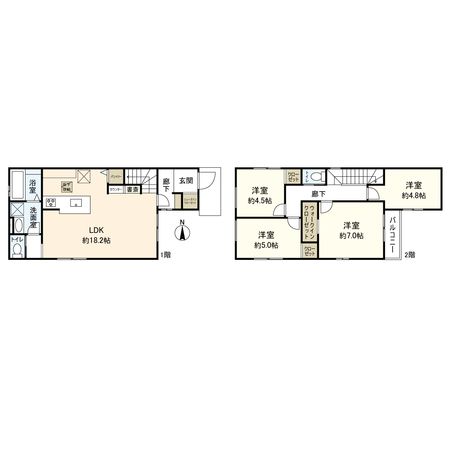 久々知1丁目 新築戸建 間取図(平面図) 久々知1丁目 新築戸建 間取図(平面図)