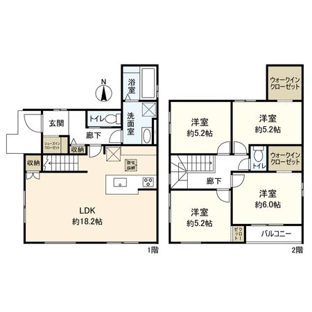 久々知1丁目 新築戸建 間取図(平面図) 久々知1丁目 新築戸建 間取図(平面図)